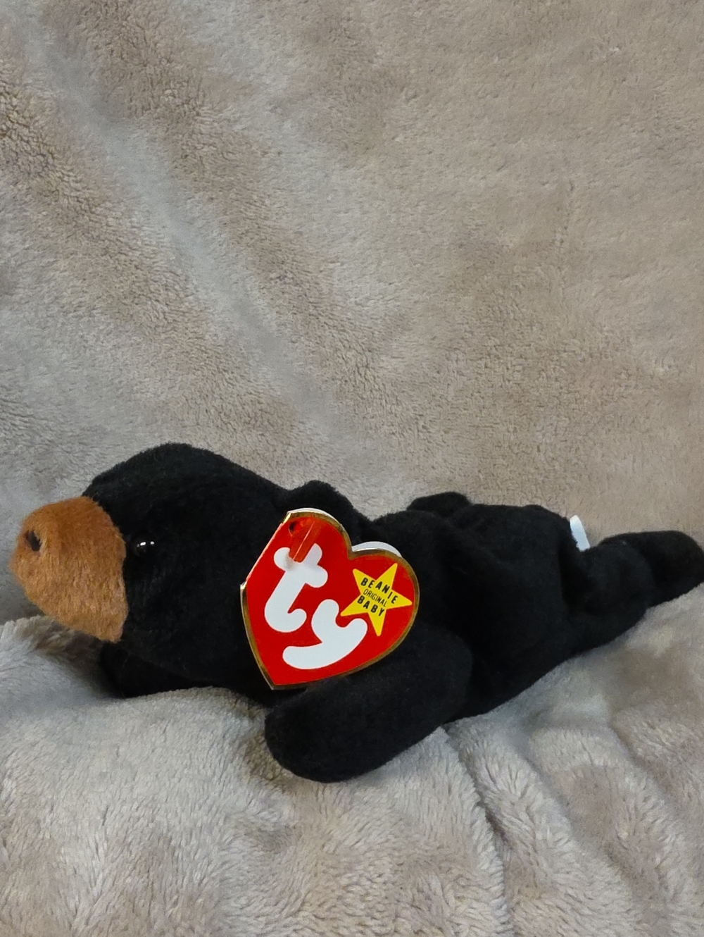 Ty Black and Brown Plush Bear Dog Toy